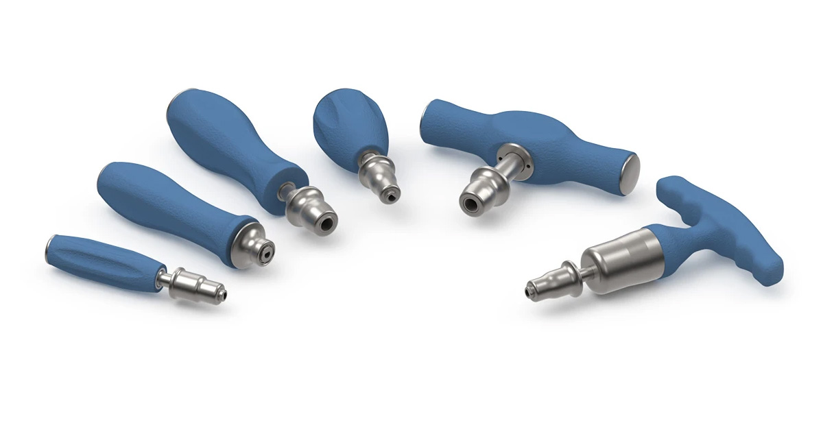 Reusable or singleprocedure torquelimiting silicone handles